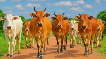 Aktivitas Mengiring Sapi Lembu Menuju Ke Kandang Peternakan Hewan Ternak sapi - Suara sapi moo lucu