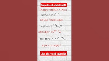 #Properties of adjoint #matrix #jee