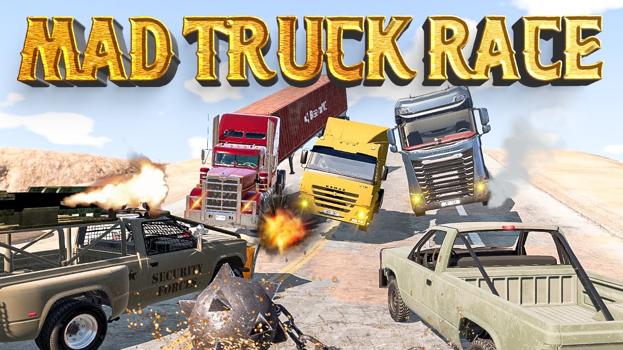 Mad Truck Race | Extreme BeamNG Drive Road Rage