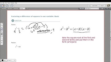 Factoring a difference of squares in one variable - basic