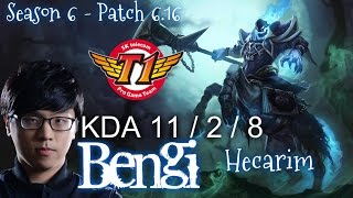 SKT T1 Bengi HECARIM vs NIDALEE JUNGLE - Patch 6.16 KR Ranked | League of Legends