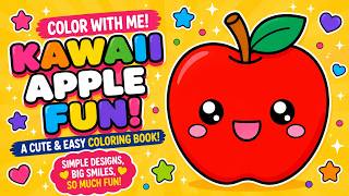 Color With Me! 🍎 Kawaii Apple | Cute & Relaxing Coloring
