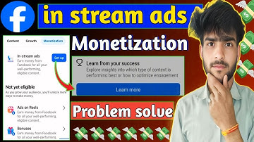 Facebook in stream ads learn more | facebook monetization learn more problem solve