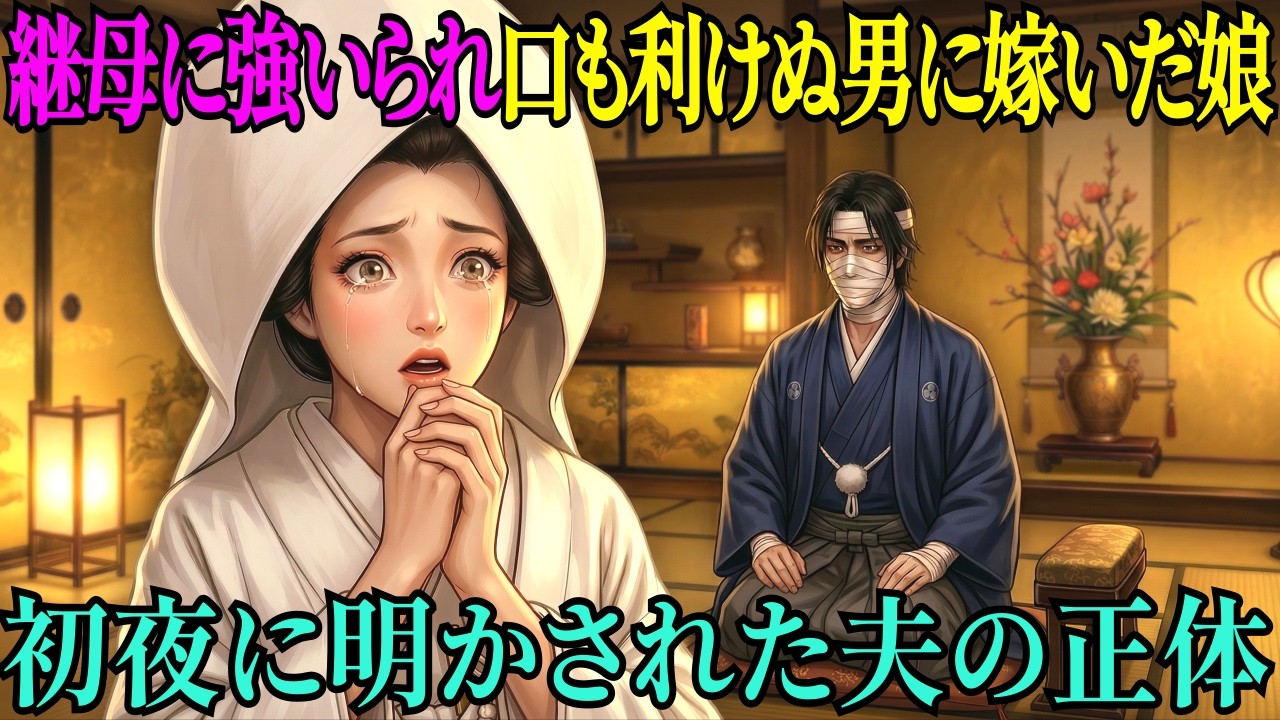 借金のために口も利けず 顔中包帯の男に嫁いだ娘、しかし初夜に明かされる夫の正体に驚愕｜民話｜江戸時代｜江戸朗読｜昔話｜