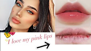 Get Soft Pink Lips Naturally at Home  |كيف تحويلن شفتيك من مشققة ورمادية وجافة الي ورديه