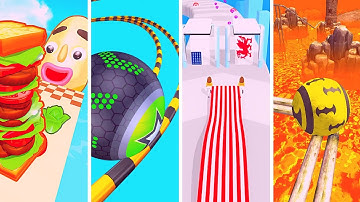 Sandwich Runner vs Going Balls vs Flag Painters vs Rollance - All level gameplay Android, IOS