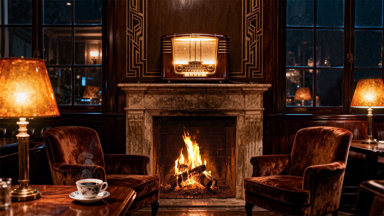 Vintage Jazz Radio by Fireplace โ 1930s 1940s Timeless Jazz & Warm Ambience | Vol. 7