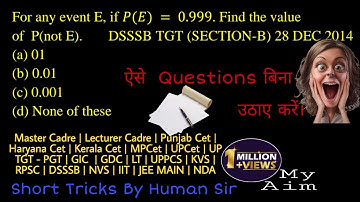 Amazing Short cut trick of Probability for IIT JEE | Master cadre | DSSSB | KVS | NVS #shorts
