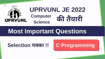 UPRVUNL JE CSE C programming question | UPRVUNL JE MCQ, Important Questions, C Programming