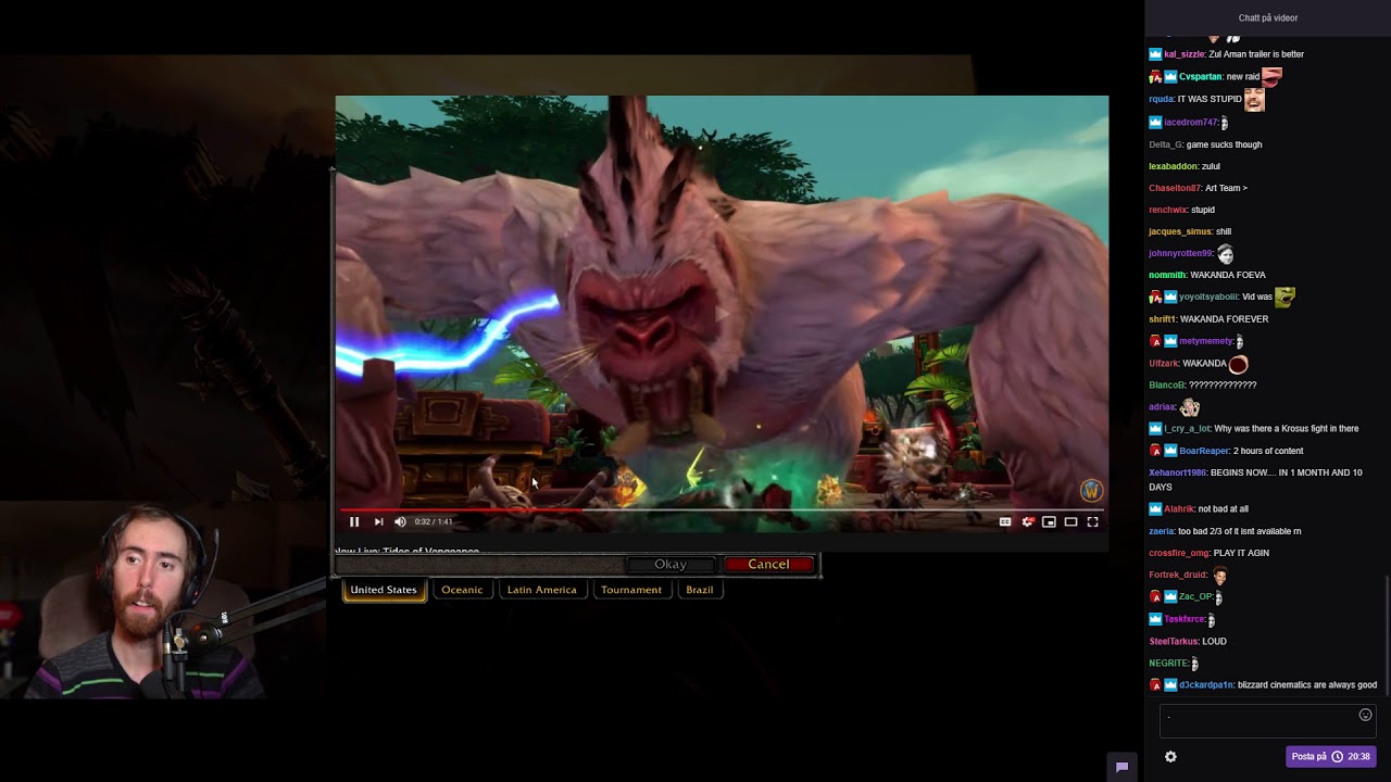 Asmongold reacts to Tides of Vengeance Arrives December 11, 2018 with chat