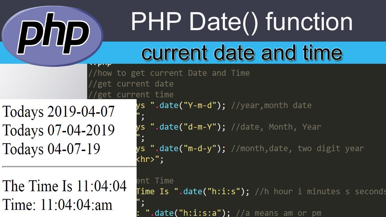 current date in php | to get date in php | how to get current time php | php tutorial YouTube