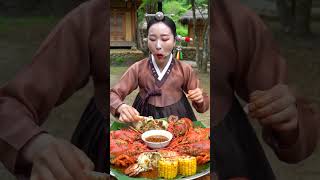 Korean Princess  Epic Seafood Feast Mukbang mukbang asmr seafood lobster hanbok