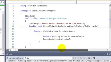 Datatables in SpecFlow
