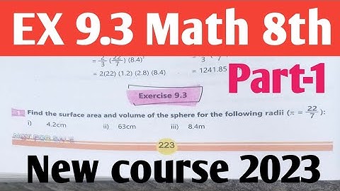 Exercise 9.3 Class 8 Math new course 2023| unit 9 Ex 9.3 Math 8 kpk and Punjab Textbook Part-1 SNC