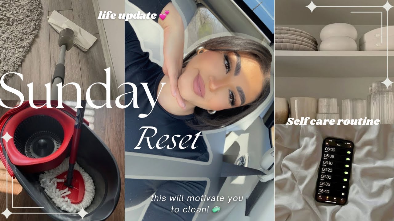 Sunday RESET routine 🎀 deep cleaning & organization | self care, shower ...