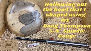 Woodturning. Hollowing out the bowl that I shaped using Doug Thompson 5/8