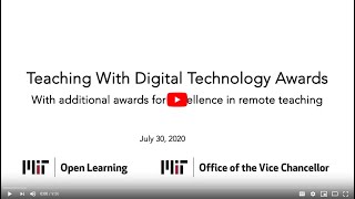 Teaching With Digital Technology Award 2020