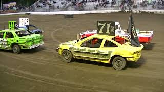 Kitsap destruction derby assn  may 18 2024 mini car 3nd heat reverse oval