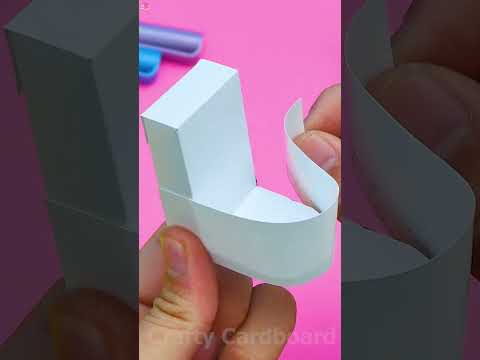 DIY Miniature Cardboard Build Toilet #Shorts