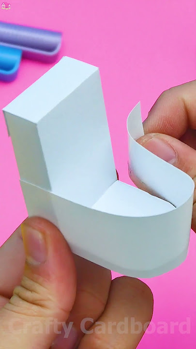 DIY Miniature Cardboard Build Toilet #Shorts