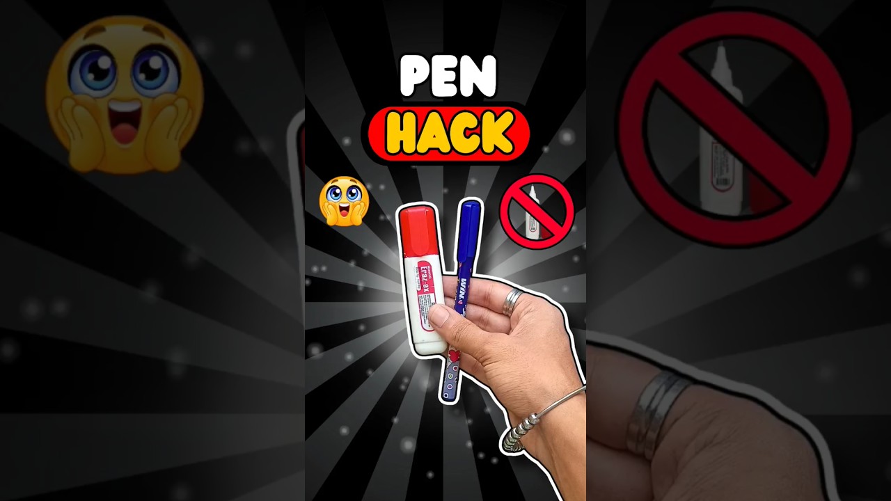 How to remove Pen Ink without Whitener 🖋️😱💯 #shorts #diy #craft #tutorial #origami #experimnent #art
