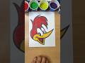 Relaxing Sand Art ASMR | Woody Woodpecker in Red &amp; Yellow ❤️💛 #shorts