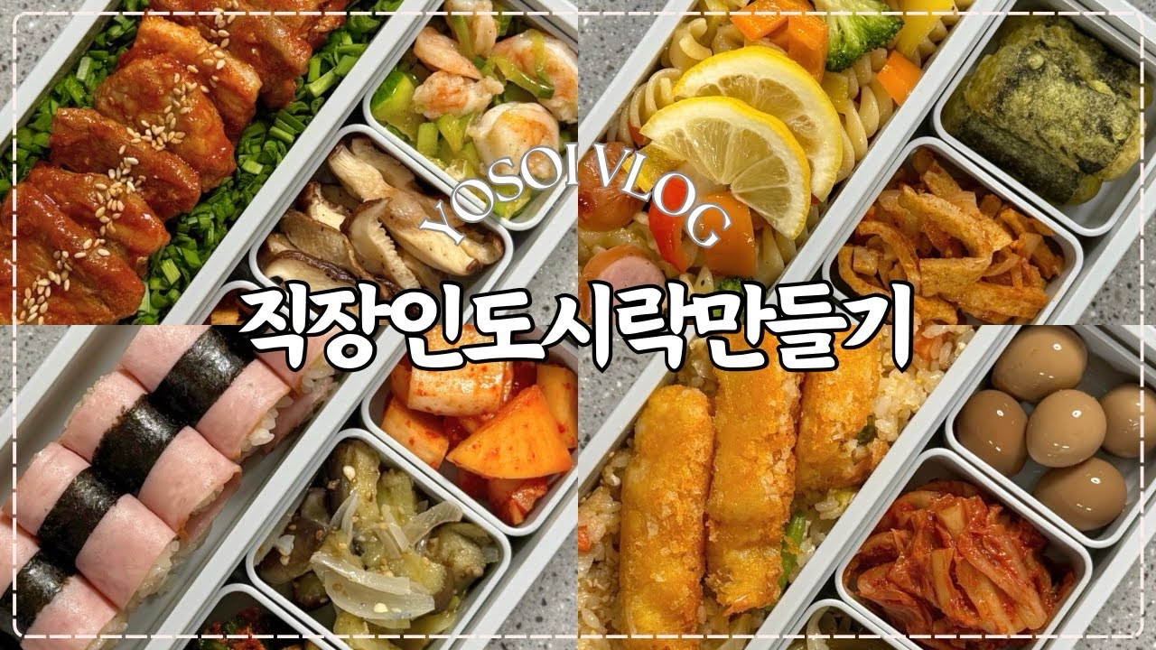 [직장인도시락모음]  ⋆⭒˚｡⋆ 출근을 늦게 하고, 퇴근을 일찍 하고싶은 책임happy가 한가득인 직장인의 도시락 브이로그😬 