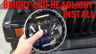 NEW Headlights For The Jeep TJ! Super Bright LED Headlight Install!