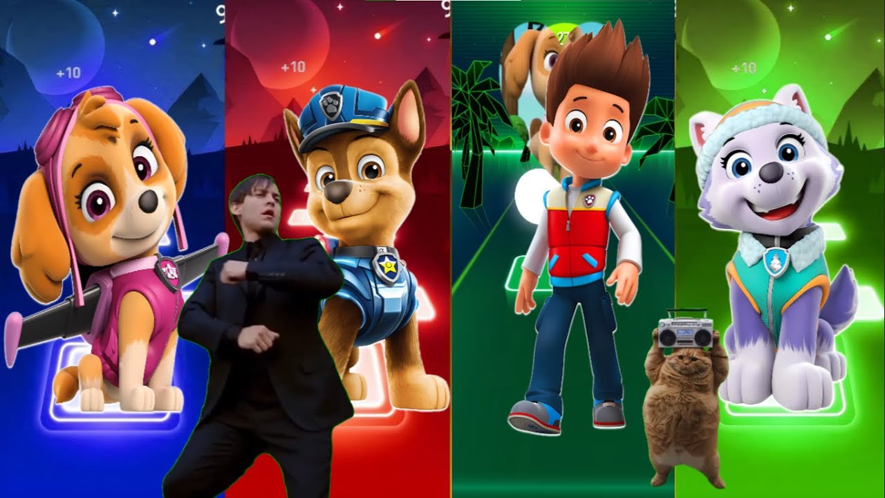 Marshall VS Paw Patrol VS Ryder VS Rubble - Tiles Hop EDM Rush8