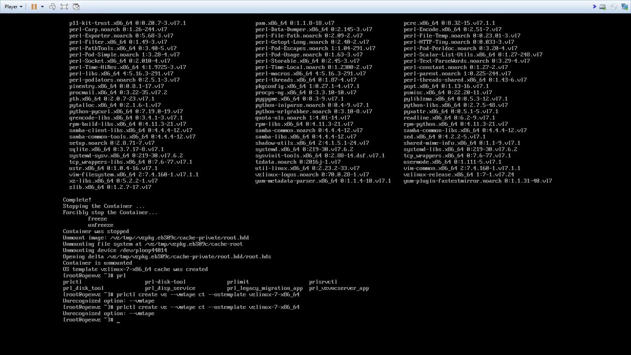 Установка OS Templates [vzlinux-7-x86_64] в OpenVZ 7.0.1 [Virtuozzo ...