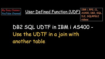 DB2 SQL UDTF in IBM i AS400 - Use the UDTF in a join with another table