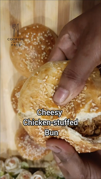 Cheesy Chicken-stuffed Bun Full Video Link https://youtu.be/JydJHTD5prY?si=vMi6Ox8UdBzbyQ3v