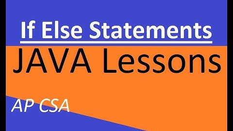 AP CSA Unit 3 If Else Statements