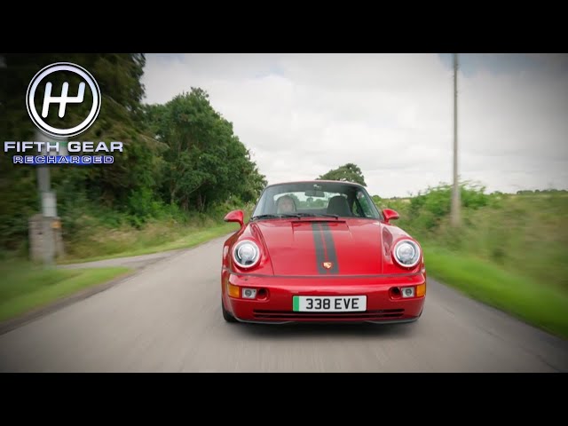 Image of Vicky drives an electric Porsche 964