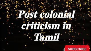 Post Colonial Criticism in Tamil