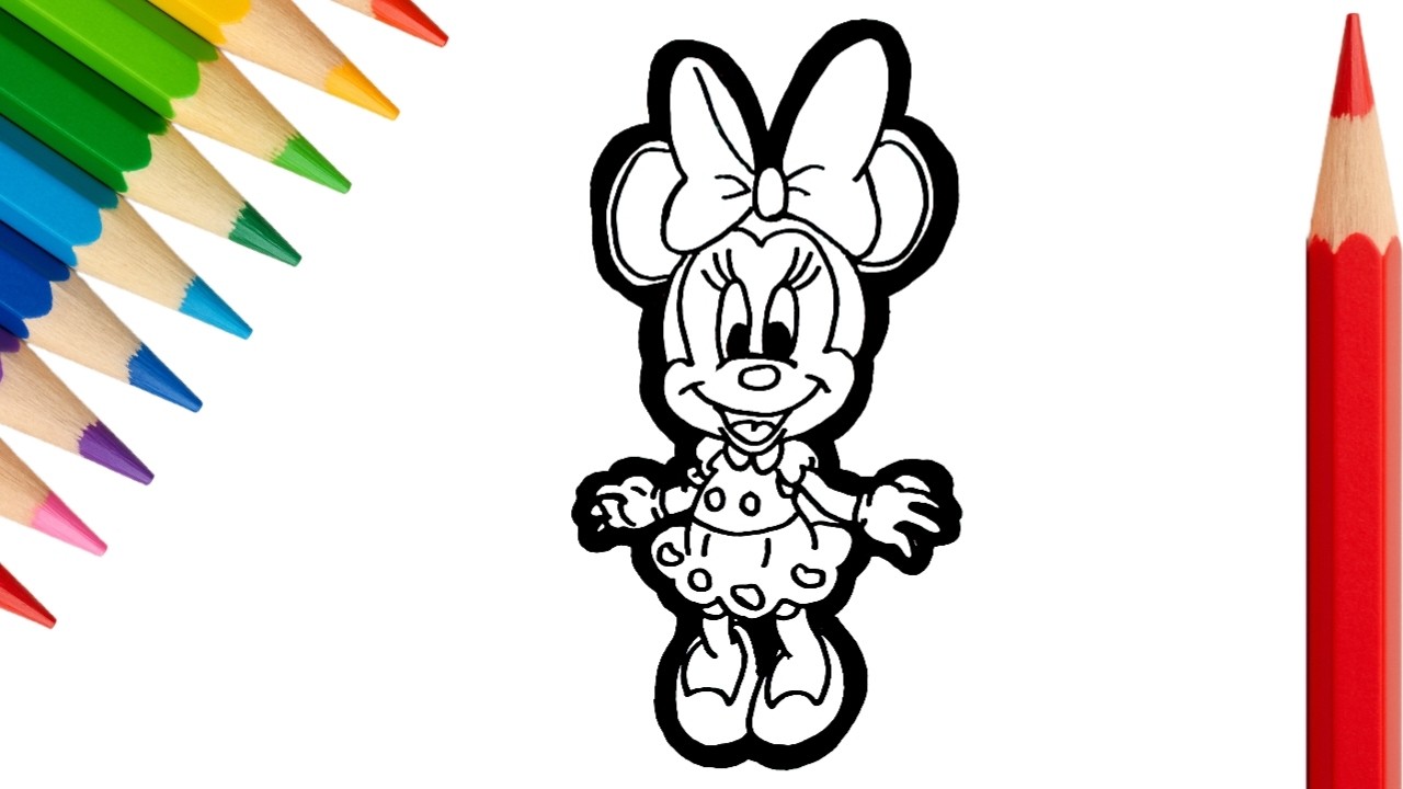Wow! Học Vẽ Và Tô Màu Minnie Mouse Dễ Thương 🎀🐭 | Dành Cho Bé