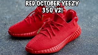 CUSTOM Red October YEEZY 350 V2! - YouTube