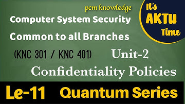 L-11 | Computer System Security | Quantum series | confidentiality policies