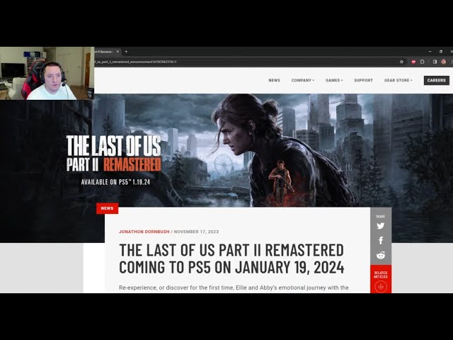 The Last of Us Part II Remastered Coming to PS5 on January 19