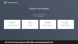 6/5 Punch Street, Mosman NSW 2088 | AuPropertyReport.Com