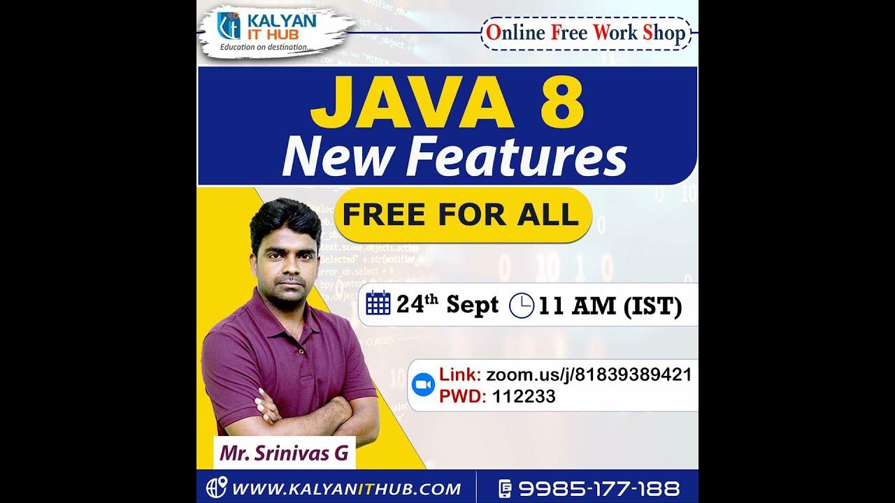 Java 8 new features free workshop kalyan it hub youtube