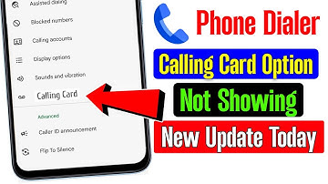 calling card option not showing in phone dialer new update | google dialer calling card not showing