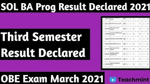 SOL BA Prog Result Declared 2021 || Third Semester Result Declared || Teachmint