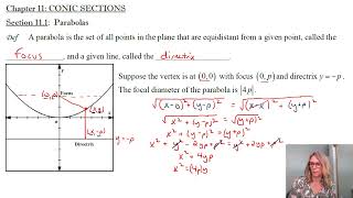 Math 3 Section 11 1 Parabolas