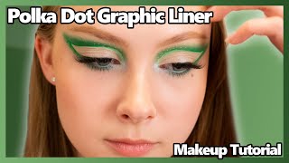 🟢Green Polka Dot Graphic Liner 🟢| Makeup Tutorial
