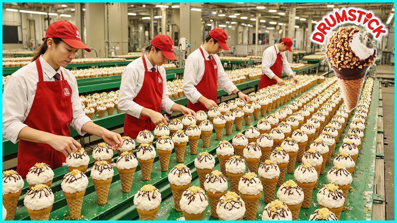 How Drumstick Ice Cream Cones Are Made in the Factory | Millions Produced Every Day