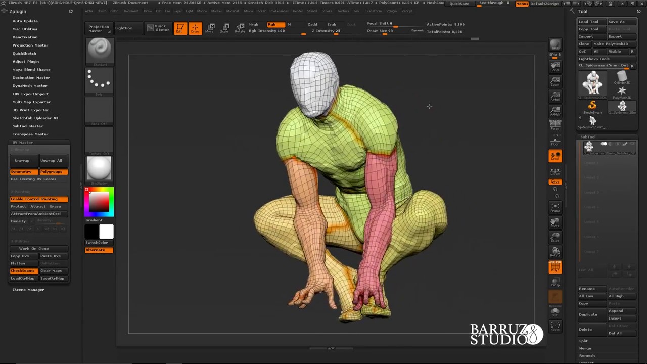 view uvs in zbrush