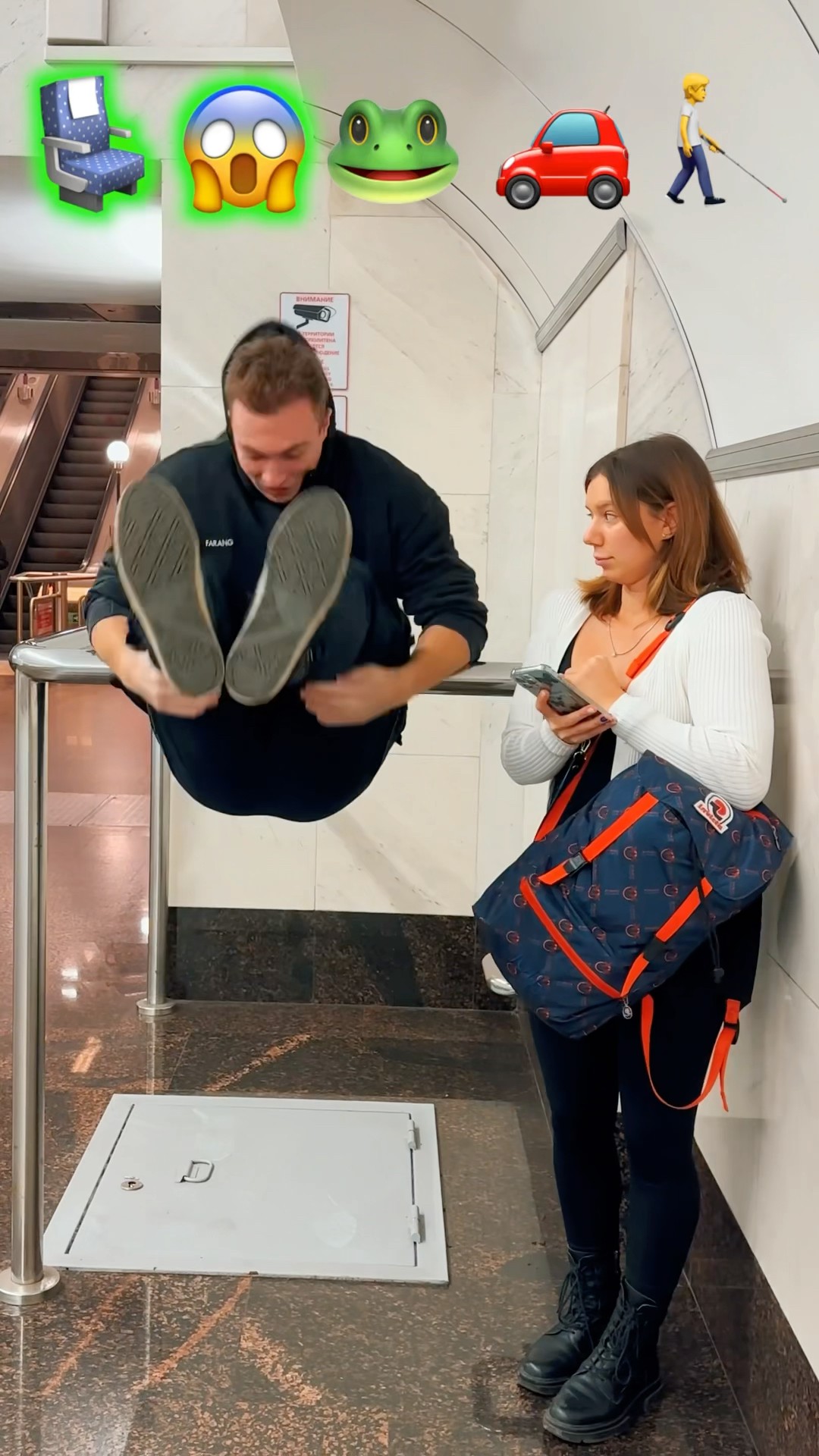 Stunts with Emojis pt.47??#kiryakolesnikov #prank #funny #comedy #stunt #parkour #flip