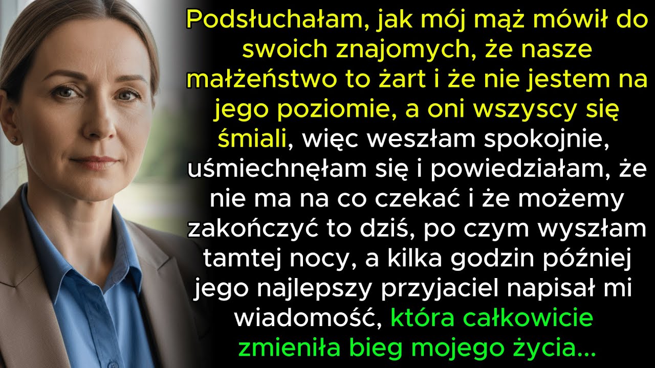 Przyjęłam go z zimną krwią, gdy chichotał do swoich kumpli, że nasze małżeństwo to żart i że nie jestem w jego lidze. Stałam dwa metry dalej w tej pretensjonalnej restauracji na dachu, słysząc,...