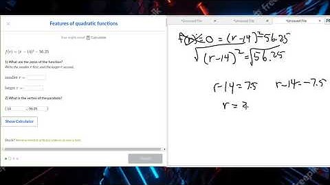 Khan Academy Algebra Features of quadratic functions
